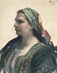 Frau im Krakauer Korsett, 1914